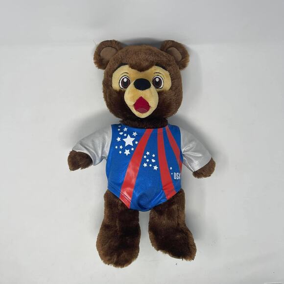Build-A-Bear‎ Brinley Brown Teddy Bear w/USA Leotard Red White Blue 16” Plush - Picture 5 of 15